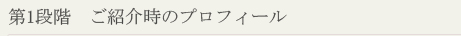 ご紹介時のプロフィール